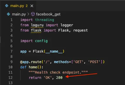 return a string ‘OK’ with status code 200