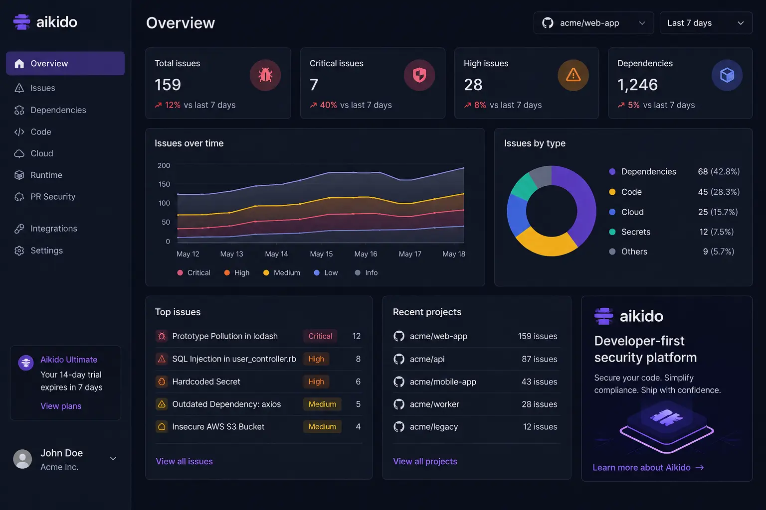 Aikido Security is an all-in-one application security platform.