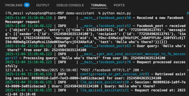 come back to the IDE and look at the terminal console