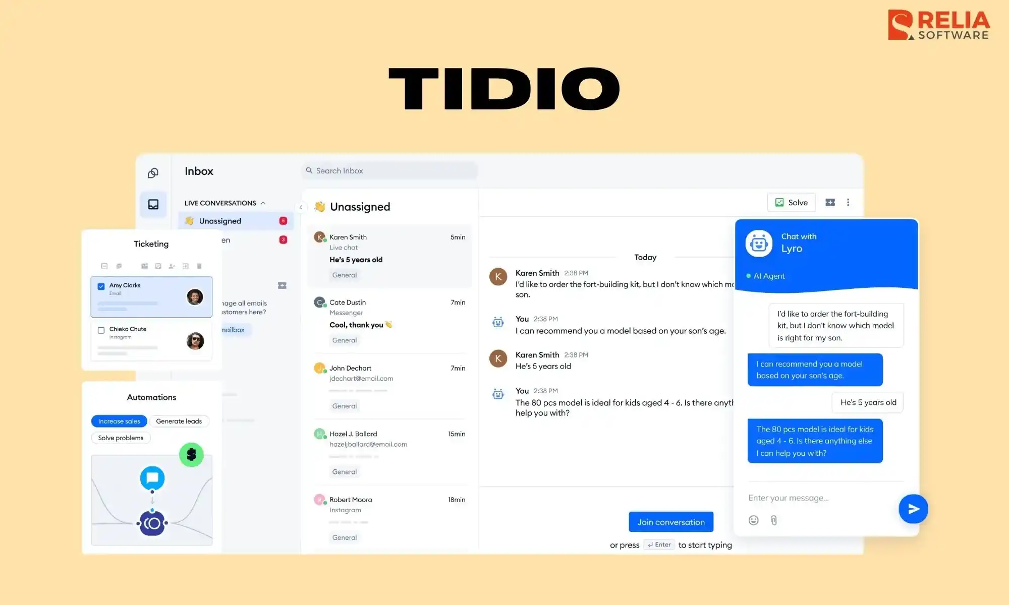 chatbot development framework tidio
