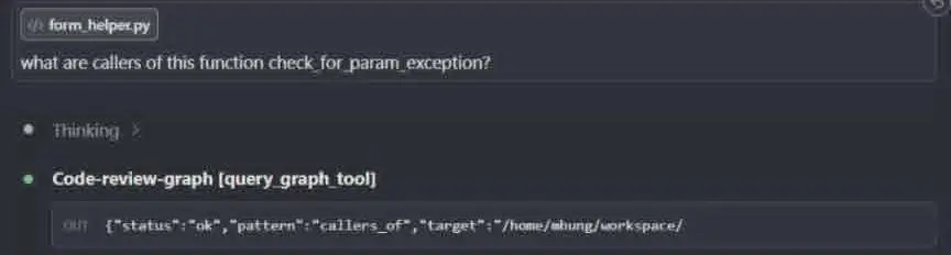 Claude is trying to trace code for callers of a specific function.