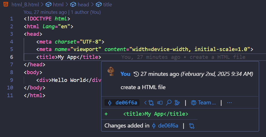 commit the new change with the “--amend” option