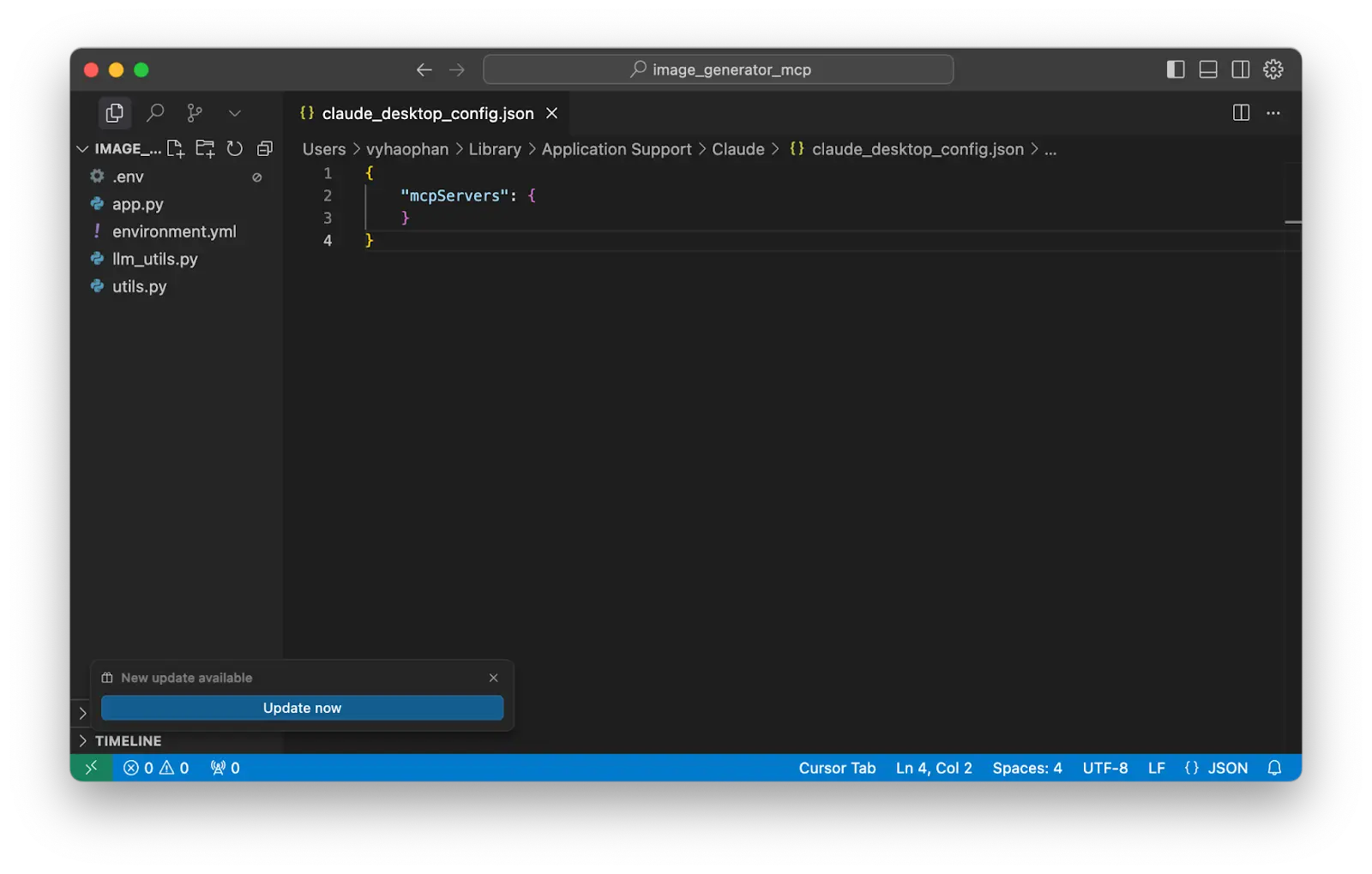 content in the JSON file