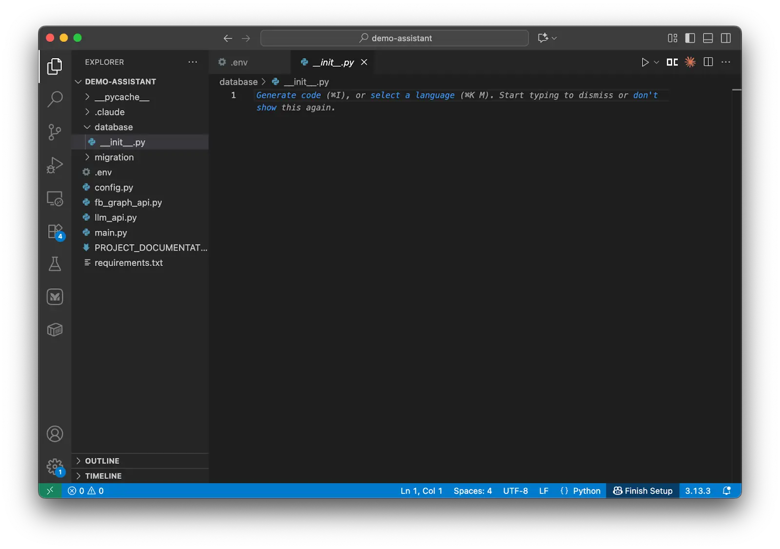 create a new init file
