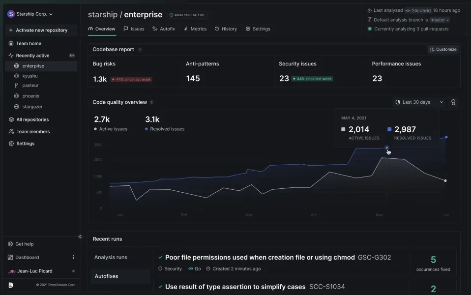 DeepSource Interface