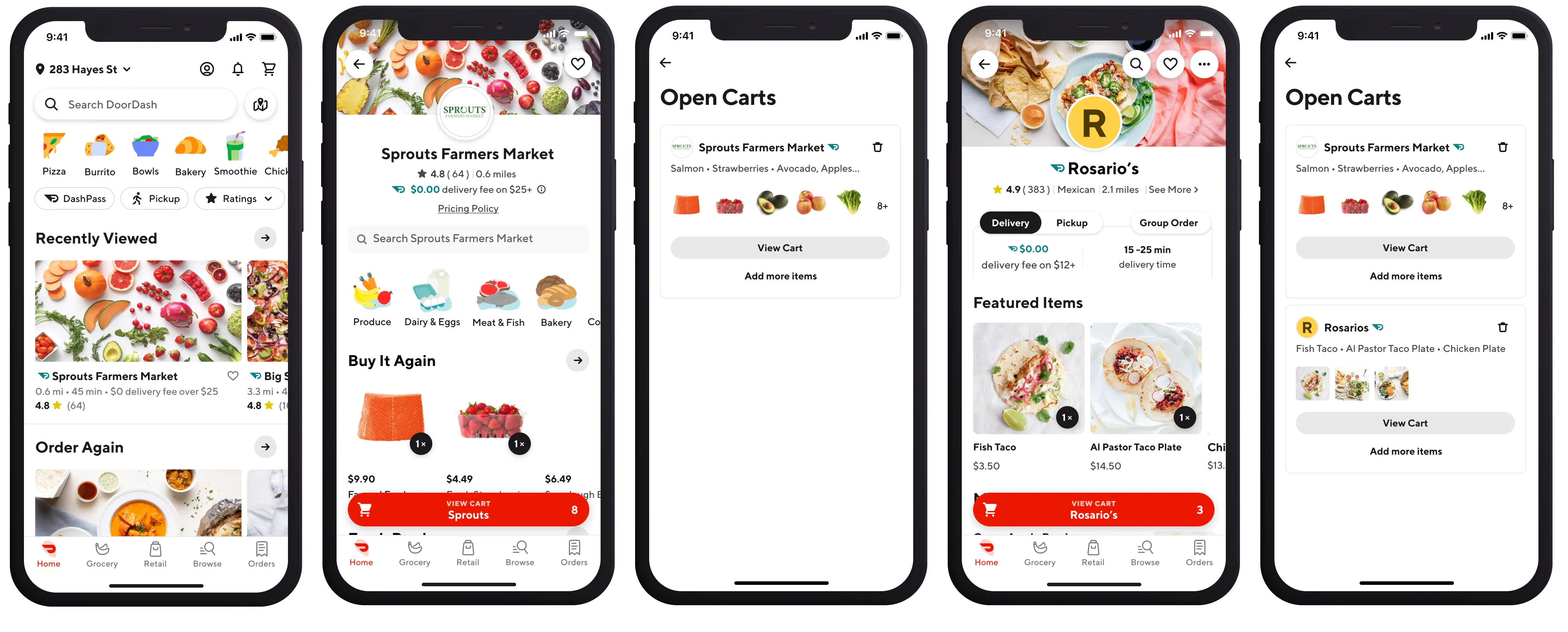 DoorDash connects users with a vast network of restaurants in their area. 