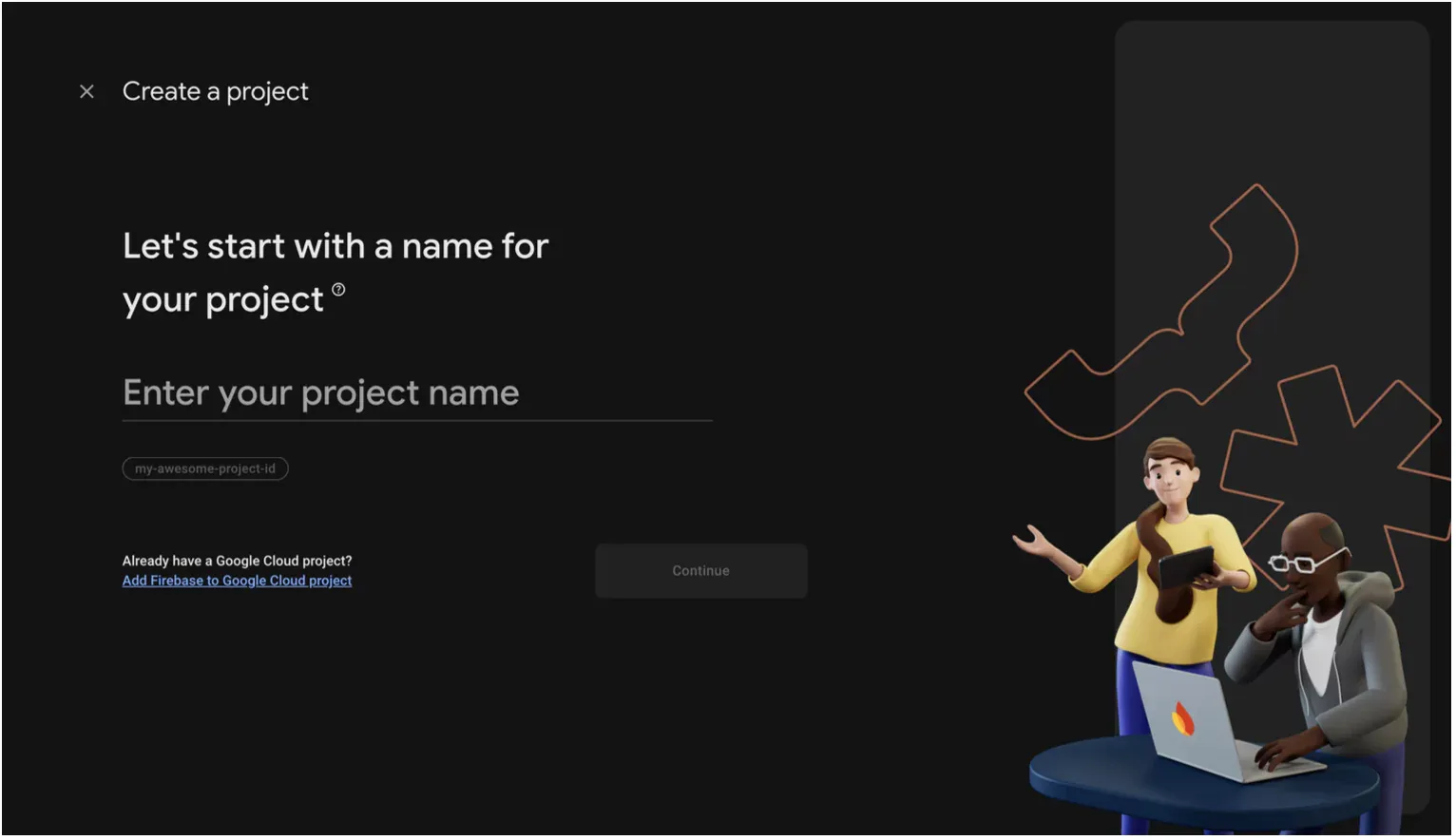 Enter your Firebase project name