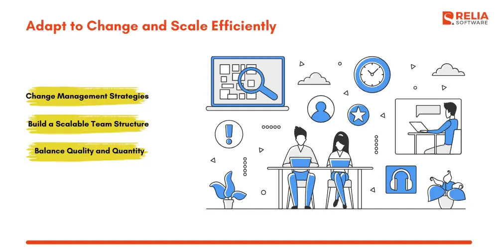 how to manage a software development team adapt to changes