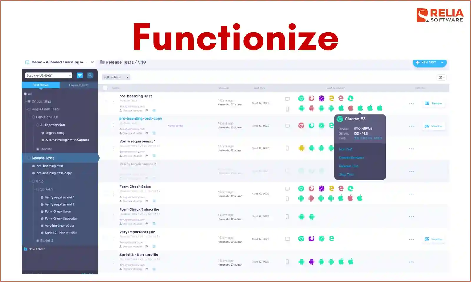 leading ai agents in software testing functionize
