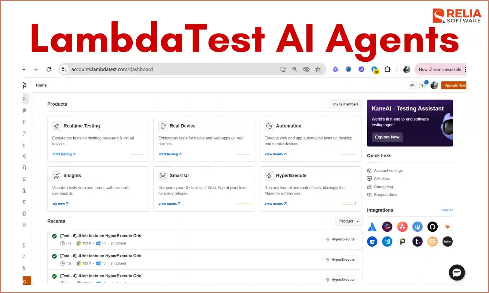 leading ai agents in software testing lambdatest
