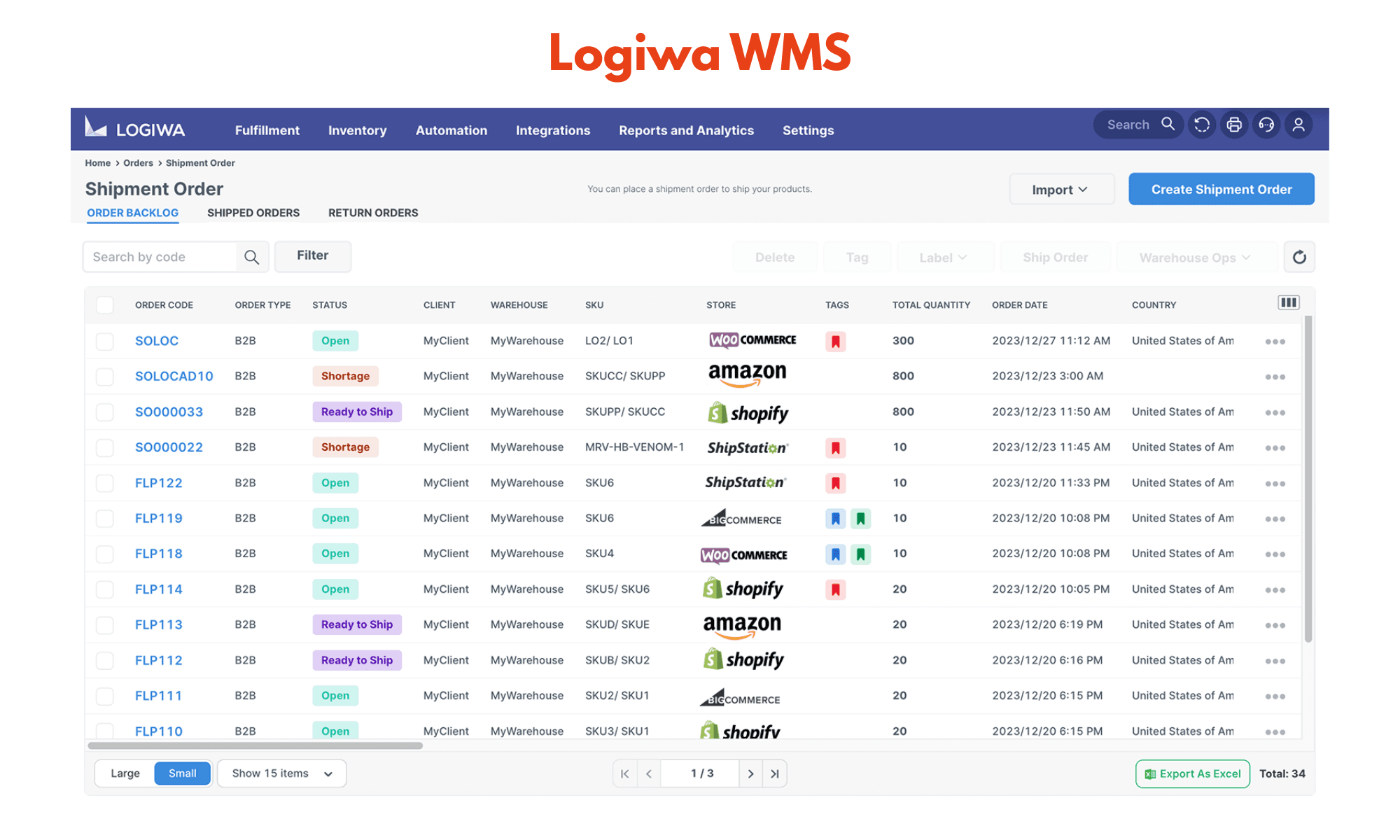 Logiwa is a cloud warehouse management system.