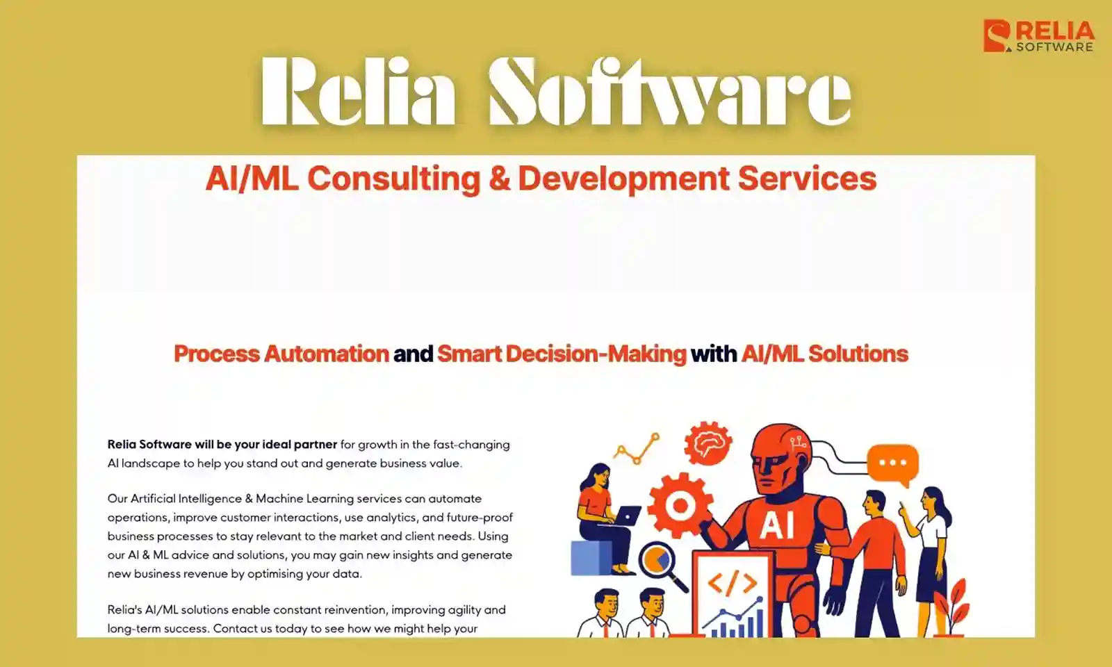 machine learning development company relia software