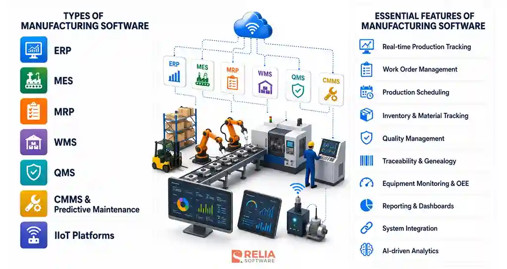 manufacturing software types and key features