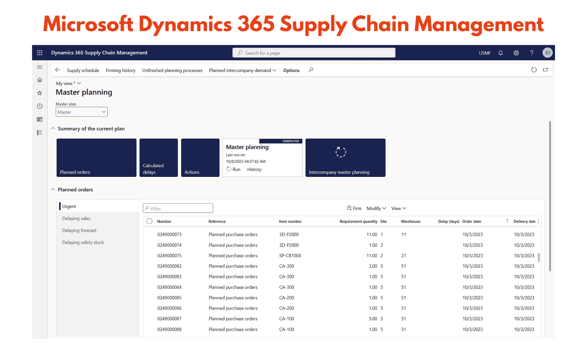 Microsoft Dynamics 365 Supply Chain Management
