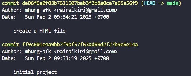 New git history