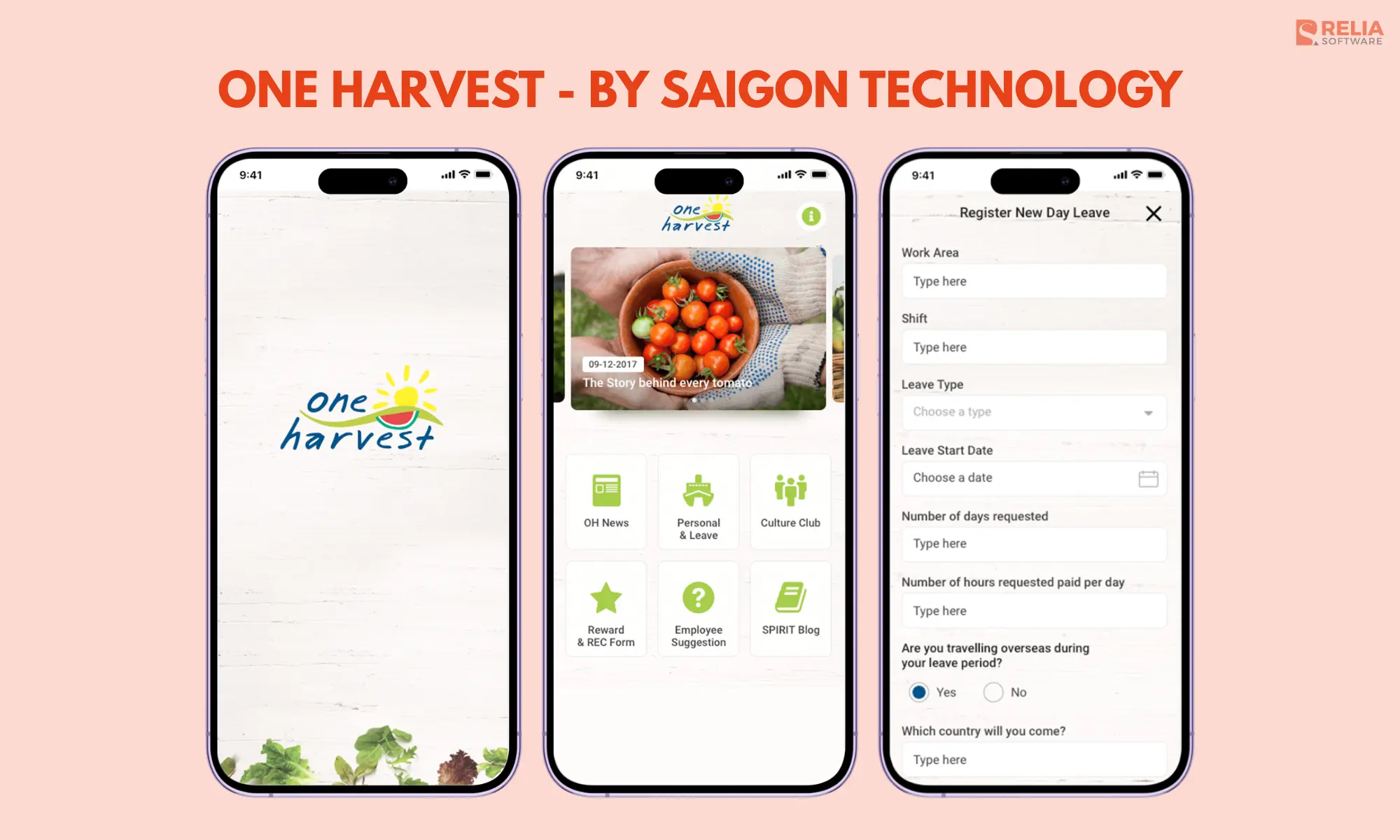 Saigon Technology built One Harvest for an Australian client as an internal HR tool.