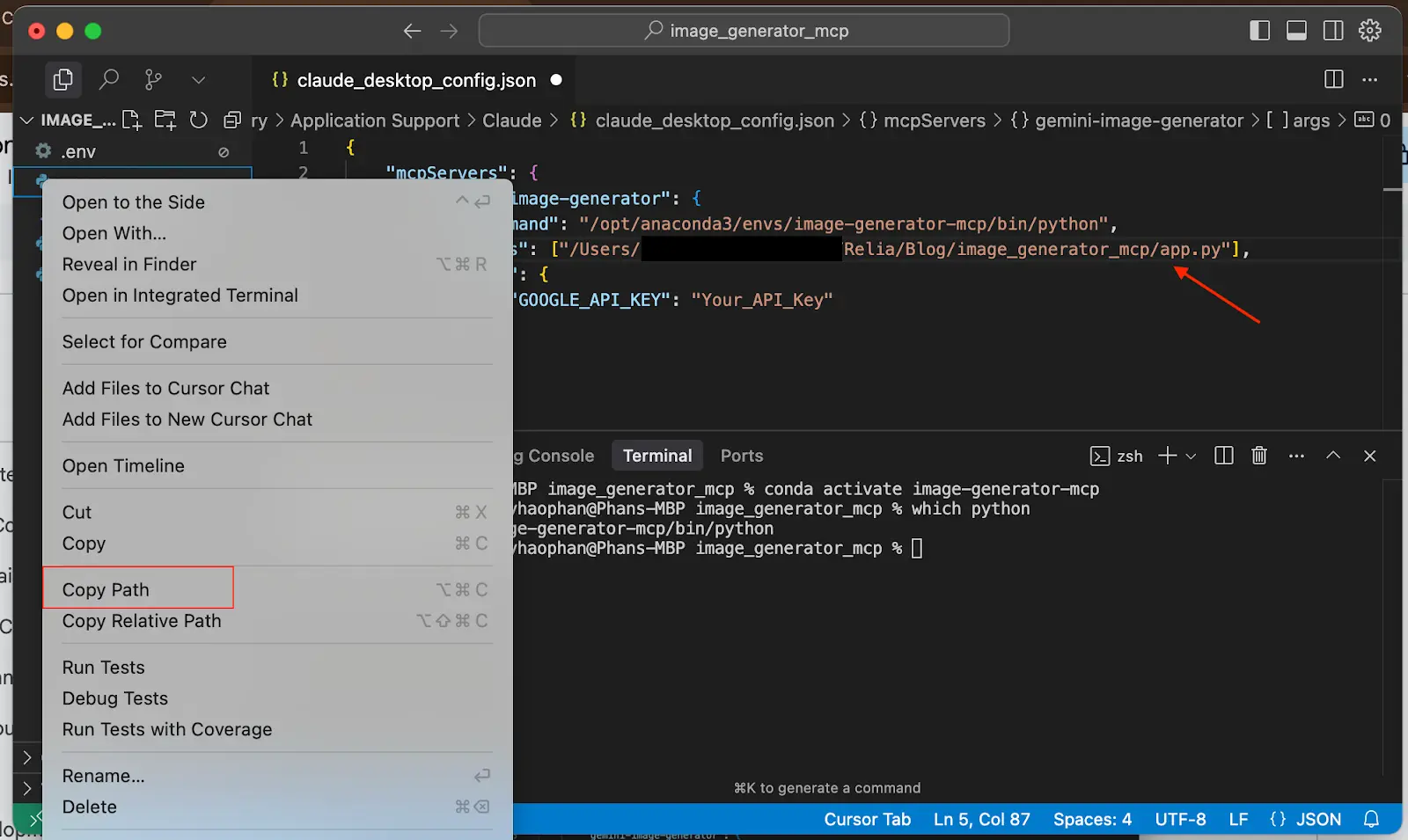 path that leads to your main file app.py