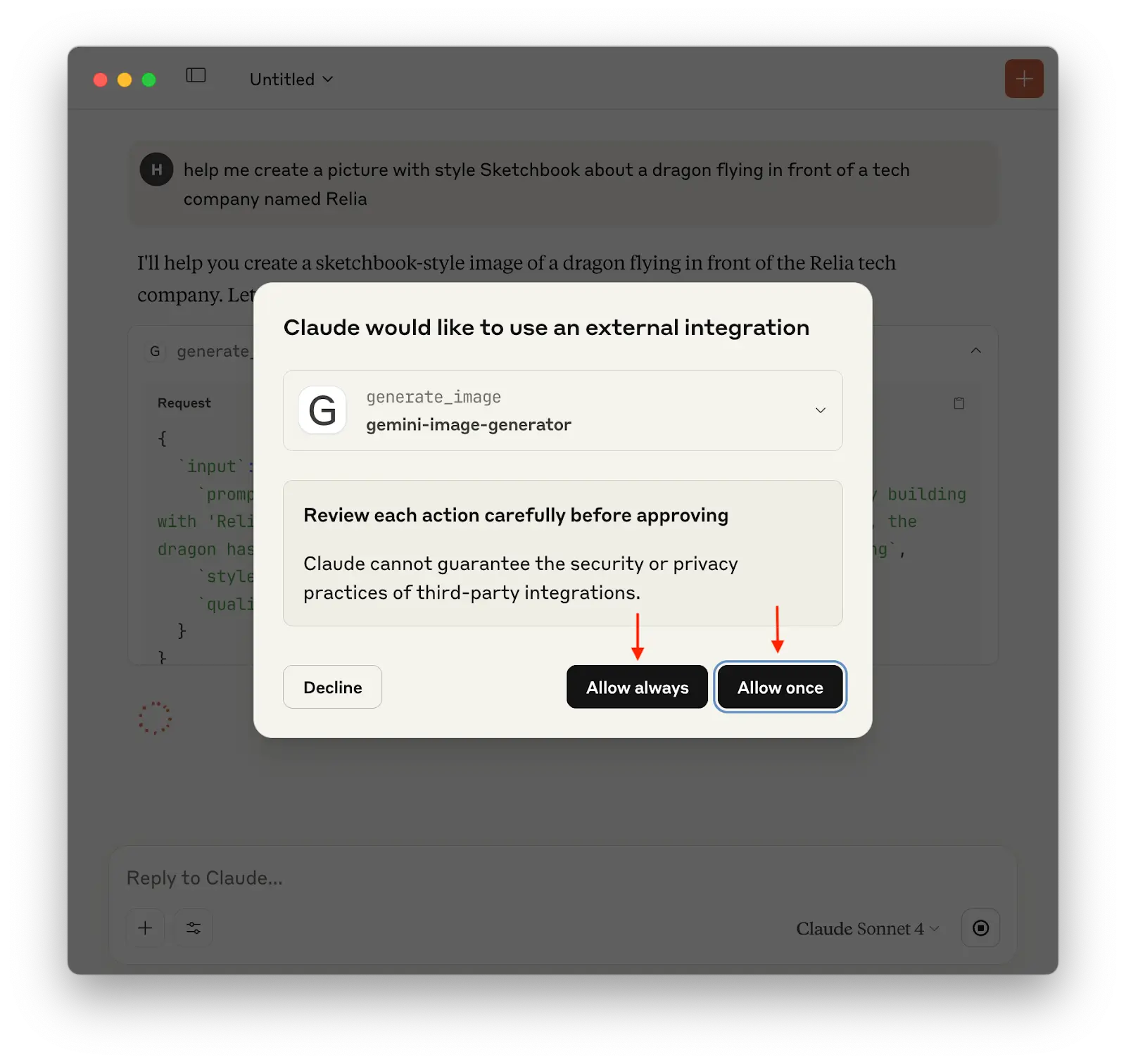 permission to run the MCP tool
