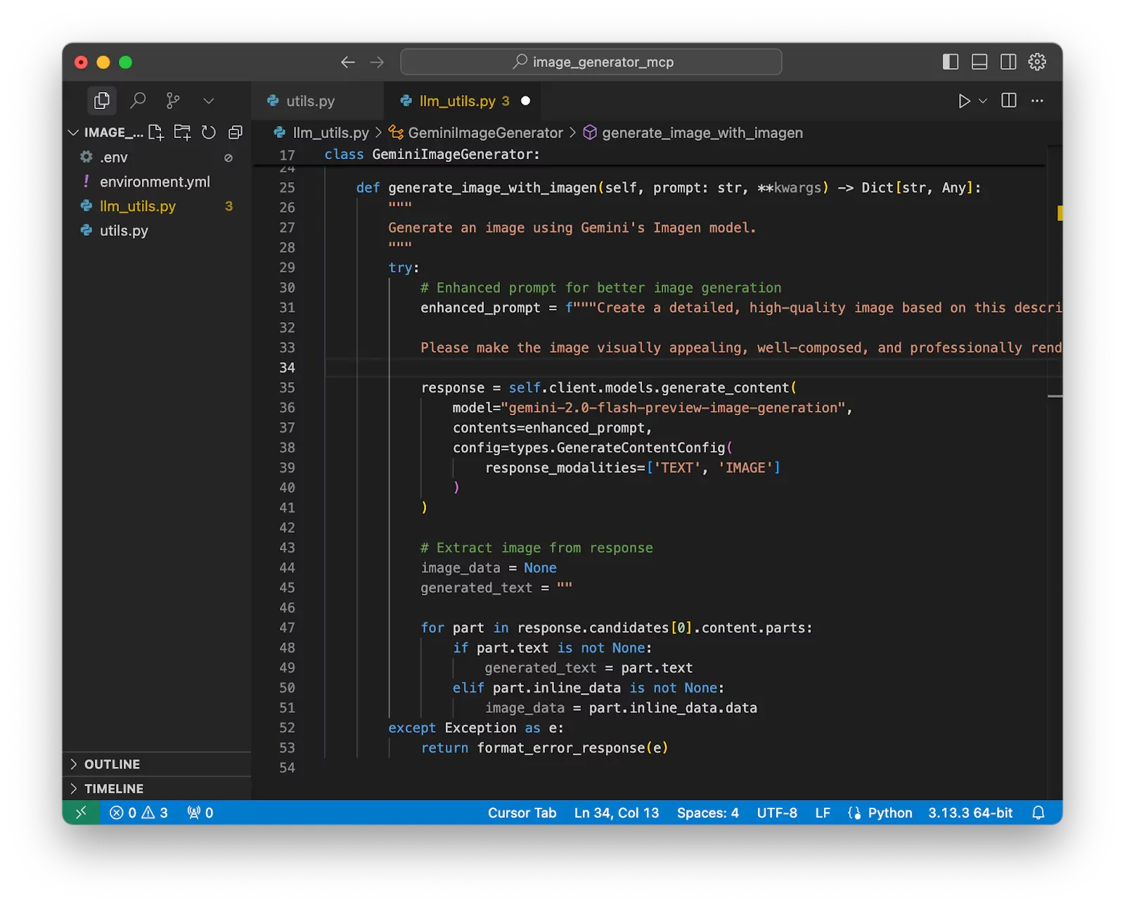 put the code inside a try/except code block
