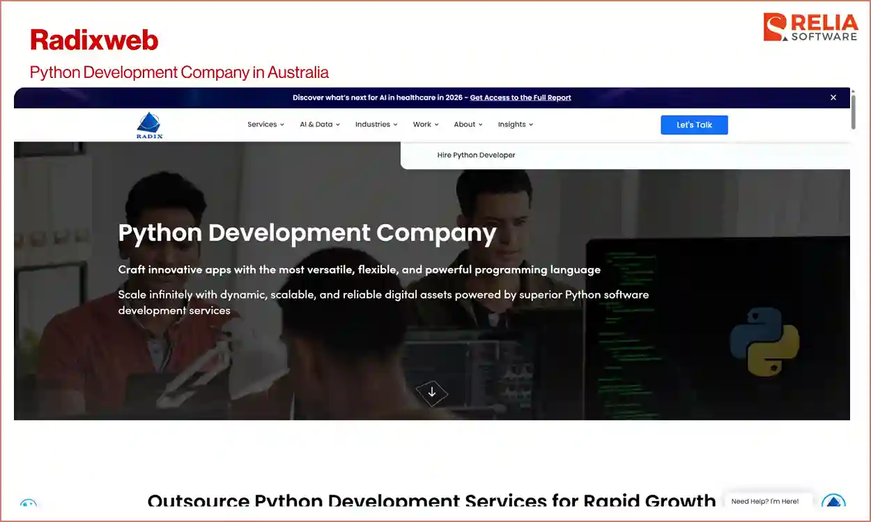 python development company in australia radixweb