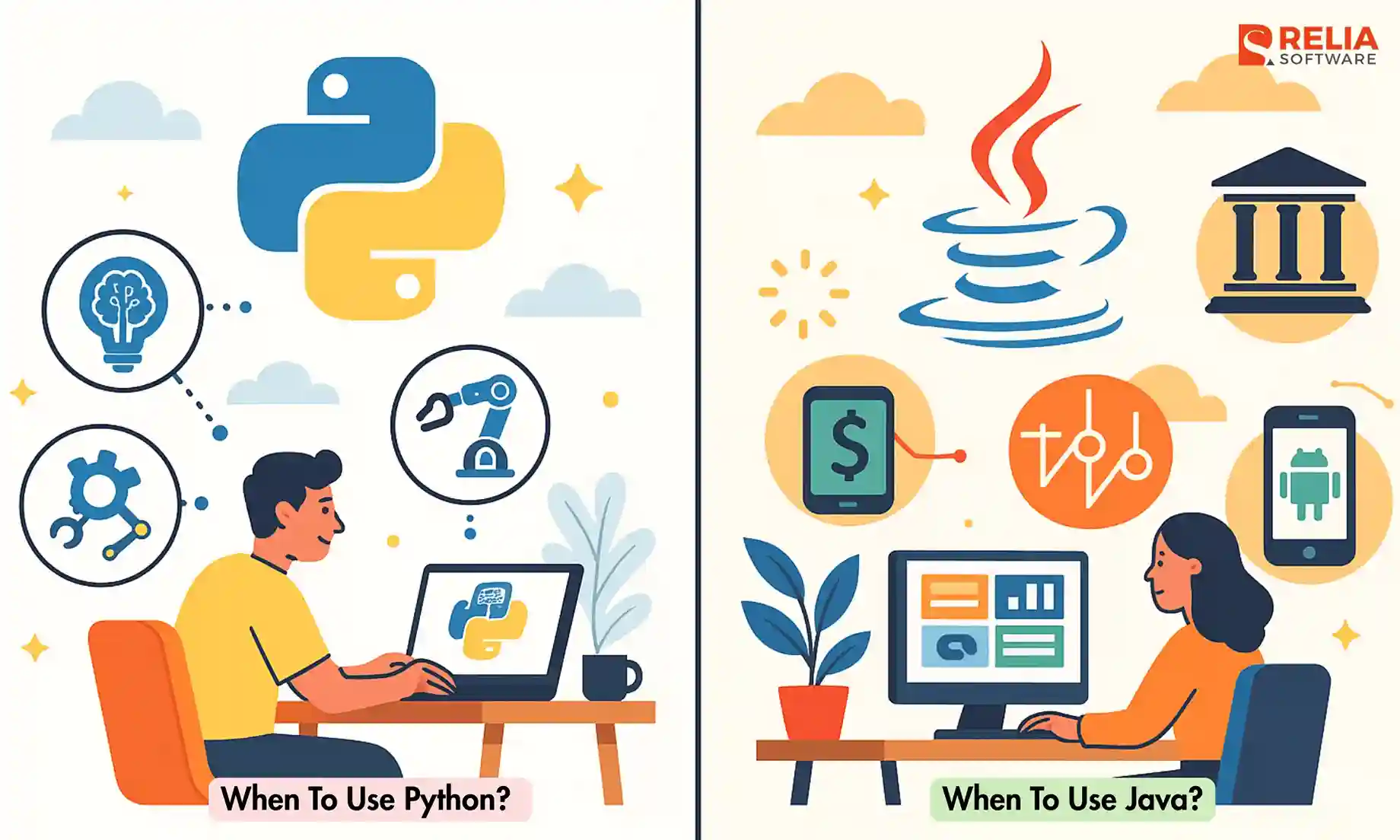 when to use python vs java