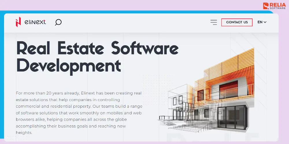 real estate app development company Elinext