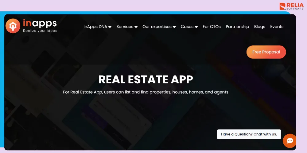 real estate app development company inapps