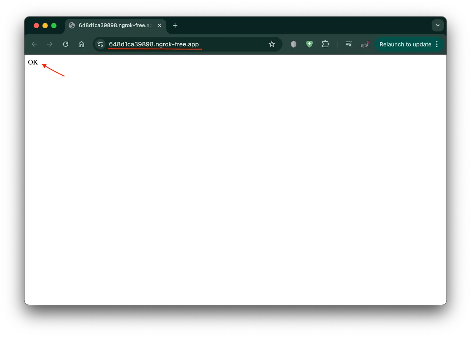 screen announces that you have visited the page successfully