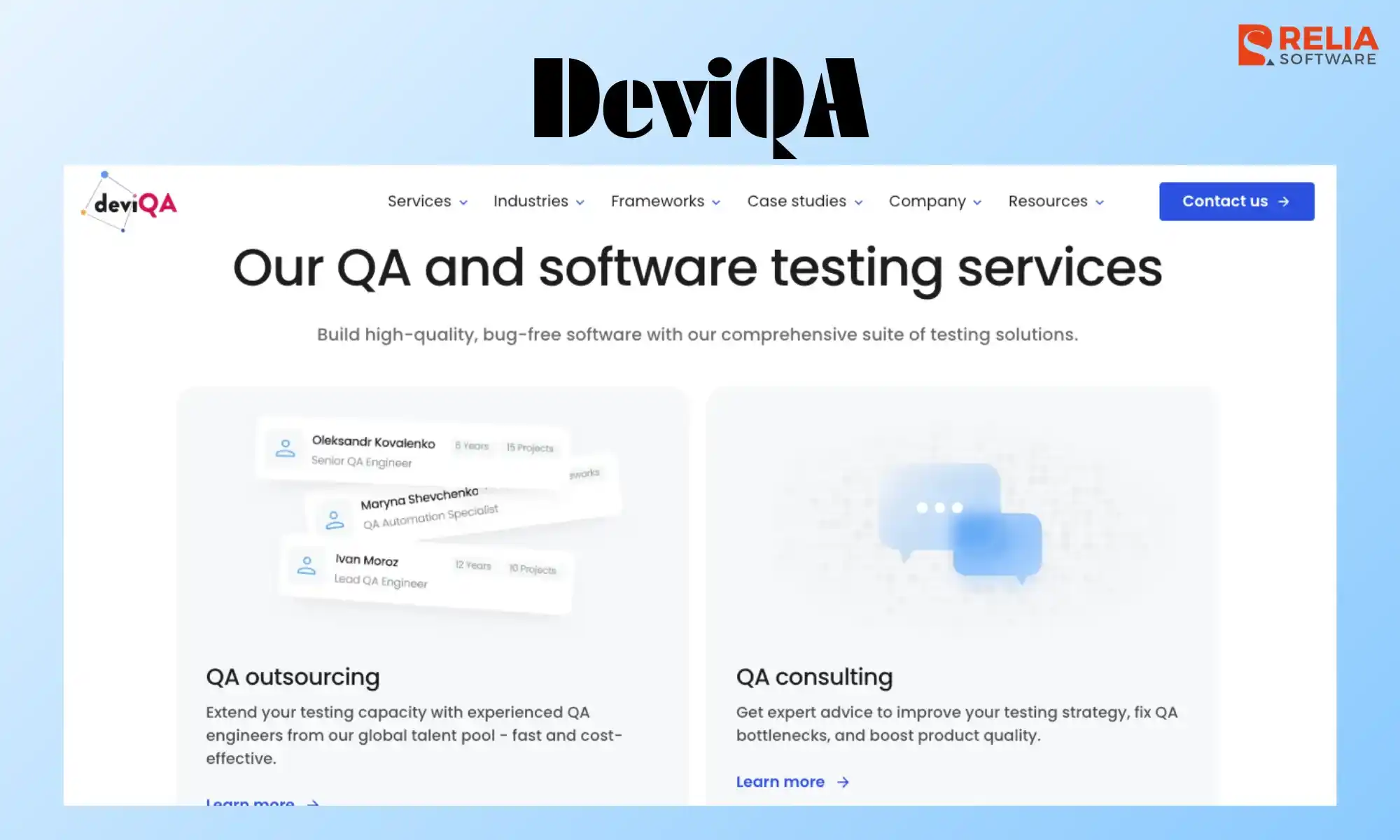 software testing outsourcing company deviqa
