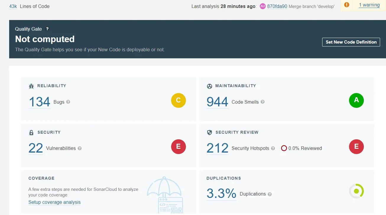 SonarQube interface