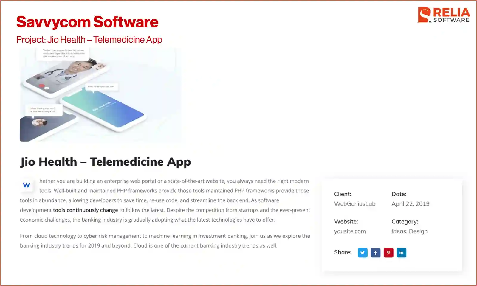 telemedicine app development company savvycom