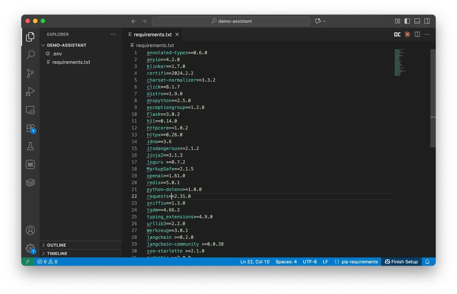 Create a text file requirements.txt to store Python packages