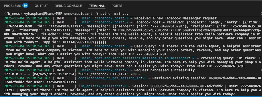 the app has processed another messaging event