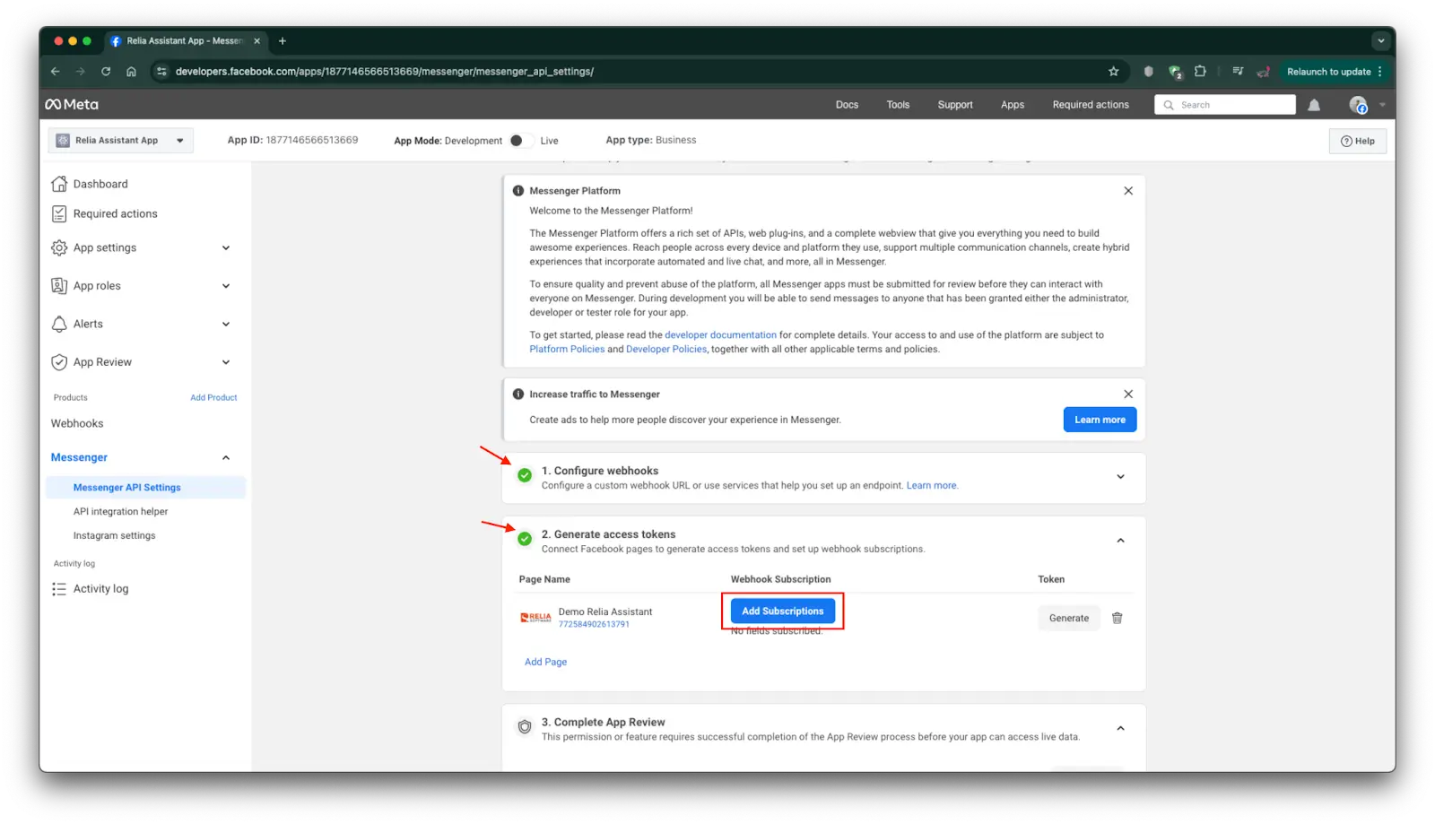 the first section has been marked done