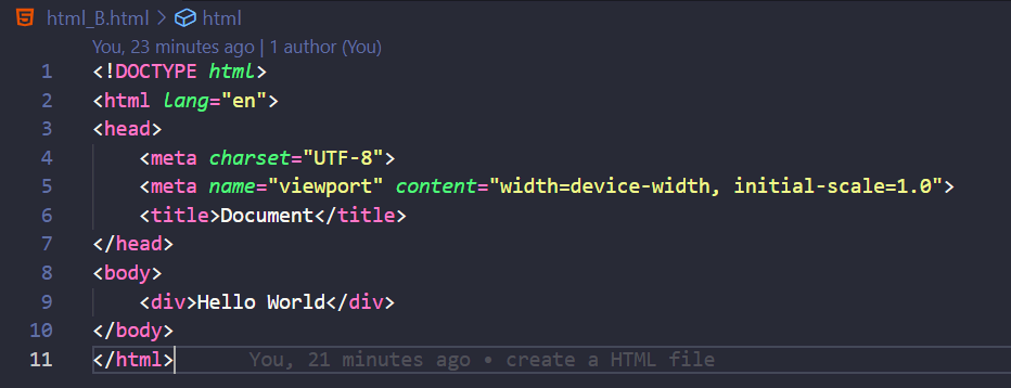 the latest commit that creates the file html_B.html