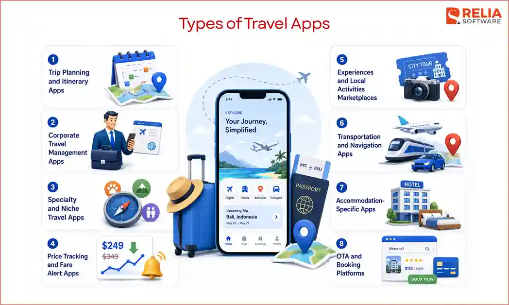 types of travel app