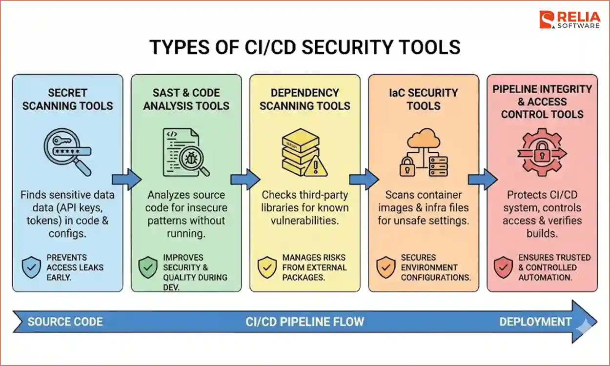 ci cd security tool types