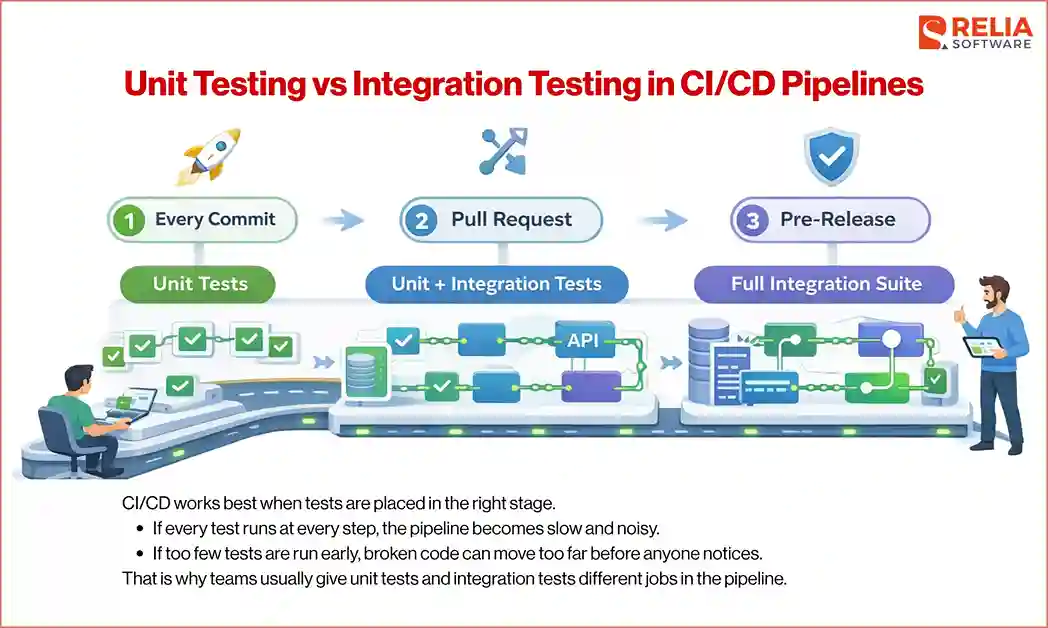 unit testing vs integration testing in CI/CD pipeline