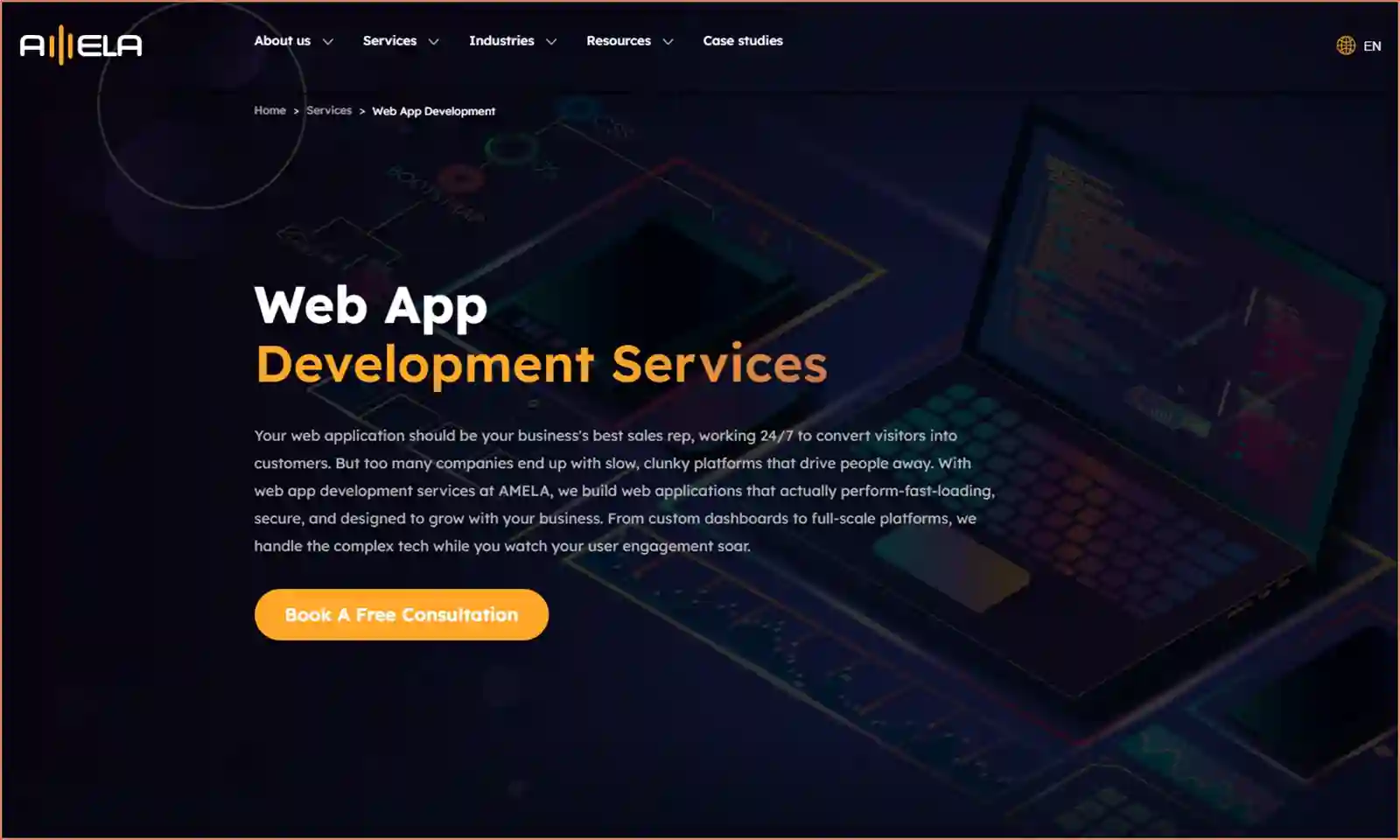 web app development company AMELA